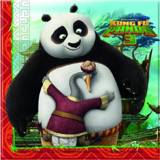 Partywinkel 20 papieren Kung Fu Panda 3â„¢ servetten - Feestdecoratievoorwerp