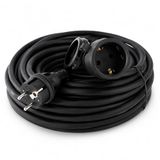 M mimotec Elektrische Schuko-verlengkabel, IP44, 3 m, zwart, met deksel, 3 x 1,5 mm, 16 A, 250 V, voor tuin, terras en buiten