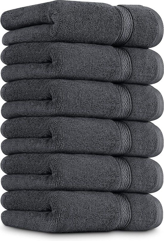 Utopia Towels Premium Handdoeken om Handen te Wassen - 100% Gecombineerde Ring Gesponnen Katoen, Ultra Zacht en Zeer Absorberend, Exstra Grote Dikke Handdoeken 41 x 71 cm, Hotel & Spa Kwaliteitshanddoeken (6-Pack) (Grijs)