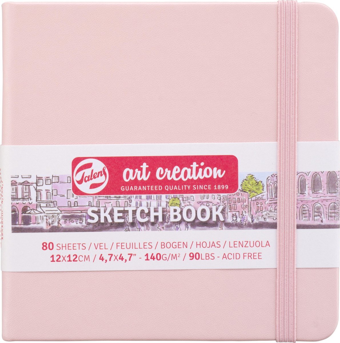 Royal Talens Schetsboek 12x12 cm 140g pastel pink