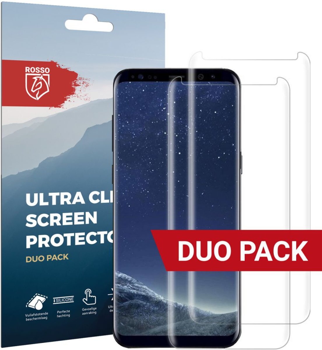 Rosso Samsung Galaxy S8 Ultra Clear Screen Protector Duo Pack