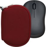 kwmobile computermuis hoes geschikt voor Logitech M220 SILENT / M235 / M185 hoesje - Muis beschermhoes met rits - Mouse case van neopreen in bordeauxrood