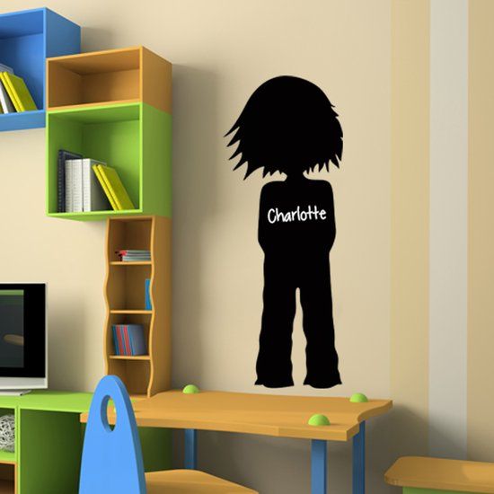 Ambiance Sticker Schoolbordsticker - uitwisbare zelfklevende muurstickers - KLEIN SILHOUET - 210x80cm