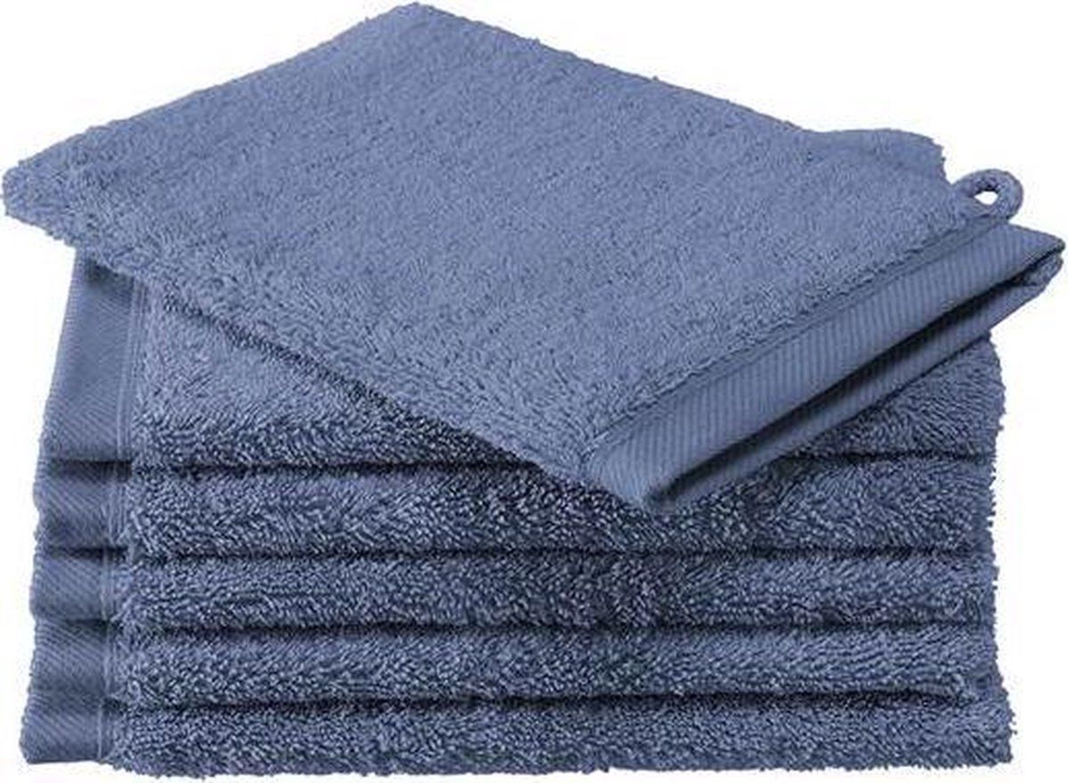 De Witte Lietaer Contessa Washandje - Sapphire Blue - Set van 6 - 16x22 cm