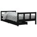 VidaXL Cadre de lit pour enfant avec tiroirs 90x200 cm bois de pin massif noir