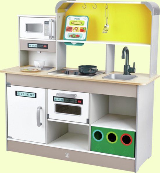 Hape Deluxe Speelkeuken met Magnetron - Veelkleurig