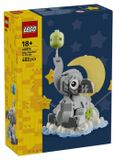 LEGO Figurine à Construire Bébé Éléphant sur Nuage, Tête Tournante, Modèle à Exposer, LEGO Icons 40814