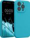 kwmobile telefoonhoesje geschikt voor Apple iPhone 15 Pro - TPU backcover met siliconen coating - Smartphone case in ijsblauw