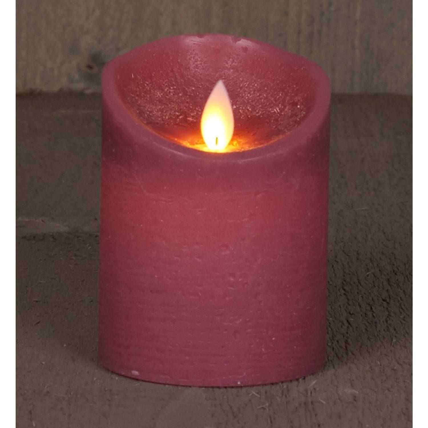 Anna's Collection 2x Antiek roze LED kaars / stompkaars 10 cm - Luxe kaarsen op batterijen met bewegende vlam