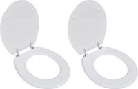vidaXL Toiletbrillen met deksels 2 st mdf wit