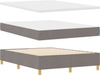 vidaXL Lit à ressorts avec tête de lit Taupe 190 x 140 cm tissu