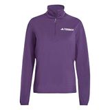 adidas Dames Terrex Multi CLIMAWARM Half Zip Tech Fleece Jacket, aurora plum, L