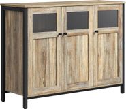 Vasagle Keukenkast – Met glazen deuren – Stalen frame – Zwart
