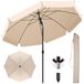 StarTech Strandscherm Runder terras- en strandscherm 2 meter UV-bescherming Verstelbare hellingshoek Draagbaar Met draagtas Beige