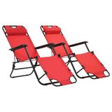 VidaXL Lounge Stoel - Polyester - Rood - 2 Stuks
