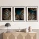 Lot de 3 affiches / posters triptyque - Feuilles tropicales - 3 affiches - 30x40 cm (cadres non fournis) - Bordure noire