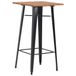 Maison Exclusive Table de bar, noir, 60x60x108 cm, pin massif et acier
