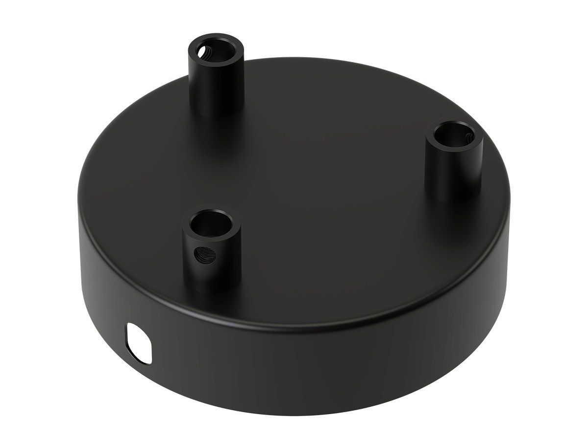 Calex metalen plafondkap Ø10cm 3gat mat zwart