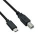 ROLINE USB 2.0 kabel type C, C - B, St/St, zwart, 3 m