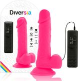 DIVERSIA Flexible Vibrating Dildo 20.5 Cm - Pink