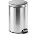 Ibenzoa® Poubelle à pédale en acier inoxydable 12L Argent Rond Souple