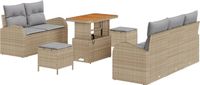 vidaXL Tuinbank Set Beige/Lichtgrijs