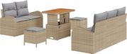 vidaXL Tuinbank Set Beige/Lichtgrijs