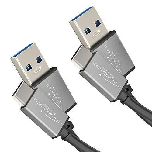 KabelDirekt - USB A 3.0 naar USB C kabel - 2x 1 m - Zwart/Space Grey