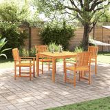 vidaXL Eettafel Set Bruin Massief Acacia Hout