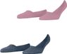 Burlington Everyday 2-Pack onzichtbaar effen katoen multipack footies dames roze - maat 35-36
