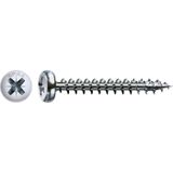 SPAX Universele schroef, 4 x 16 mm, 1000 stuks, Voldraad, Bolkop, Kruiskop Z2, 4CUT, WIROX