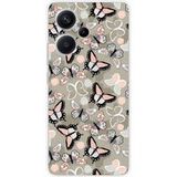 Xiaomi Siliconen hoesje compatibel met Xiaomi Redmi Note 13 Pro Plus 5G Vintage Butterflies