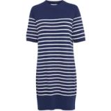 b.young BYMMORLA SS DRESS Jurk Dames Kniehoogte Korte mouw Viscose Polyamide Gestreept Medieval Blue Mix XS