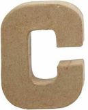 Panda - Letter, klein, C, h: 10 cm, dikte 1,7 cm, 1stuk, b: 7,5 cm, bruin