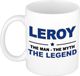 Bellatio Decorations naam cadeau mok - Leroy - man myth legend - koffiemok - 300 ml - collega - vaderdag