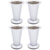 cyclingcolors 4 x meubelpoten, hoogte 100 mm, metaal, met verstelling, 15 mm, universeel, voor bank, kast, keuken, badkamer, chroom mat
