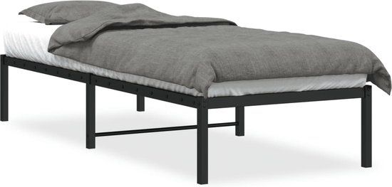 vidaXL Bedframe metaal zwart 80x200 cm