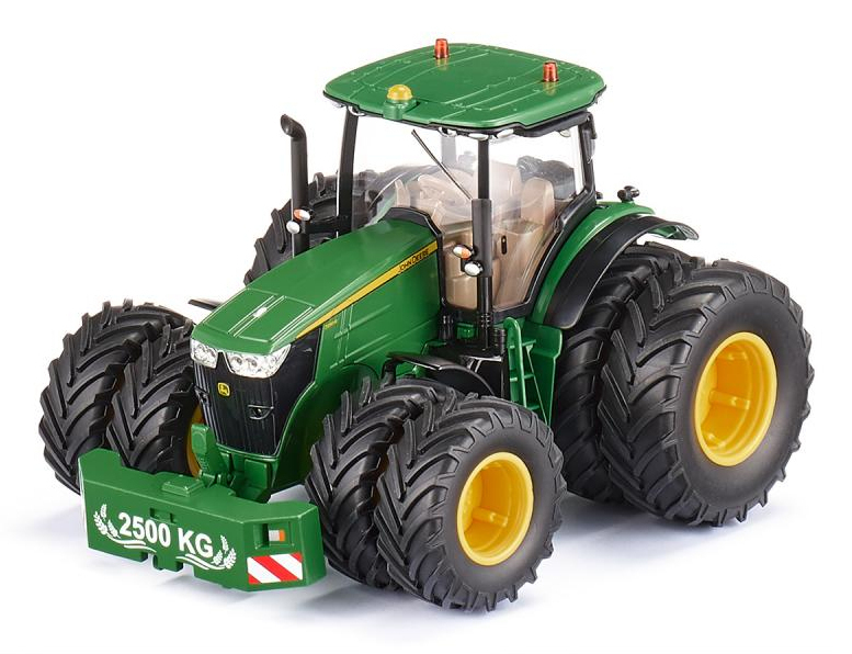 Siku John Deere 7290R Tractor groen metaal/kunststof 1:32 op afstand bestuurbaar via bluetooth-app verwijderbare dubbele banden excl. controller