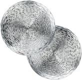 Home & Styling Assiettes à bougies - 10x - sous-assiettes de dîner - argent - Dia 33 cm - Assiette à bougies motif ondulé - Plastique - Rond