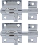 AMIG schuifslot/plaatgrendel - 2x - staal - 4 x 2.75 cm - vernikkeld