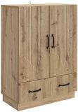 vidaXL Dressoir Artisanaal eiken 66 x 34,5 x 92 cm Bewerkt hout