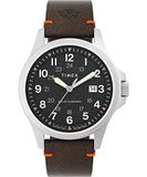Timex Expedition North 41 mm herenhorloge - Bruine milieuvriendelijke tweedelige band met snelsluiting, zwarte wijzerplaat, roestvrijstalen kast TW2V64100