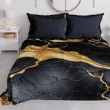 PETTI Artigiani Italiani - Sprei voor eenpersoonsbed, lente en zomer, lichte deken voor eenpersoonsbed, beddengoed van zwart marmer, 100% Made in Italy