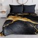 PETTI Artigiani Italiani - Sprei voor eenpersoonsbed, lente en zomer, lichte deken voor eenpersoonsbed, beddengoed van zwart marmer, 100% Made in Italy