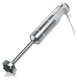 Arendo staafmixer 1000 W, staafblender met 4 messen van roestvrij staal, blender met traploze regeling, turboknop, afneembaar mengvoet, 600 ml maatbeker, zilver-wit