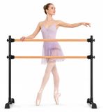 Barre de ballet autoportante, 1,2 mètre, portable, réglable en hauteur, noir