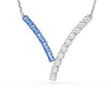 Swarovski Matrix Ketting Blauw Metaal 45 cm
