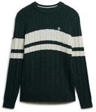 Superdry Cotton Stripe Cable Trui Heren Sweaters