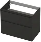 INK - Onderkast 2 Laden Greeploos Gelakt 45gr A-symmetrisch - 800x450x650 Mm - Mat Antraciet