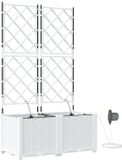 vidaXL Plantenbak 2 st wit 80 x 40 x 142 cm pp